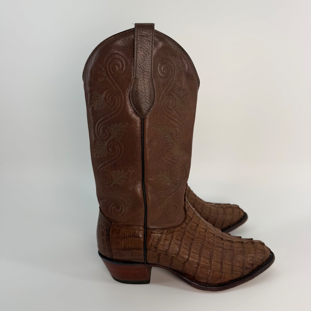 Tony Lama Women's Hornback Caiman Tail Western Boots USA Style CB2529L 8.5 B
